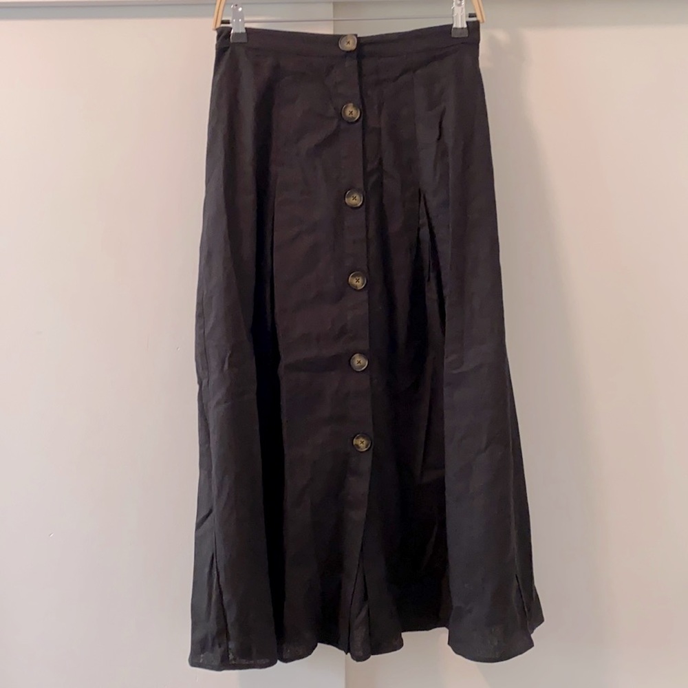 Cotton Linen Maxi Skirt